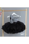 Loli Fluffy Hologram Girls Evening Dress Gray