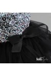 Loli Fluffy Hologram Girls Evening Dress Gray