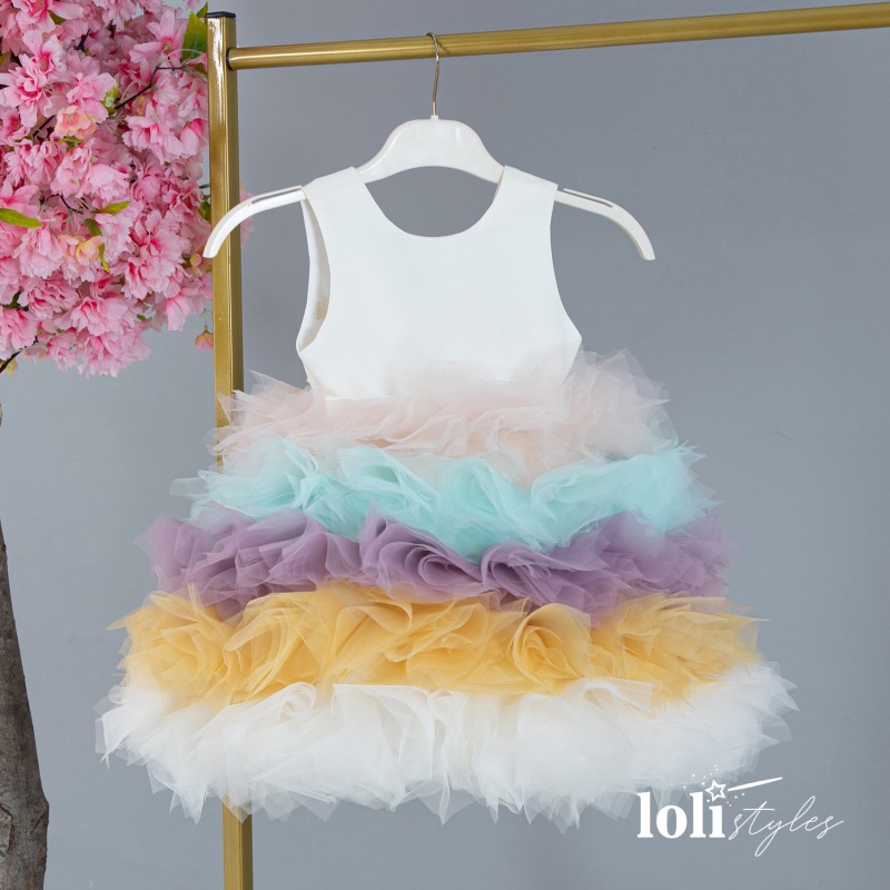 Loli Rainbow Girls Evening Dress Colorful