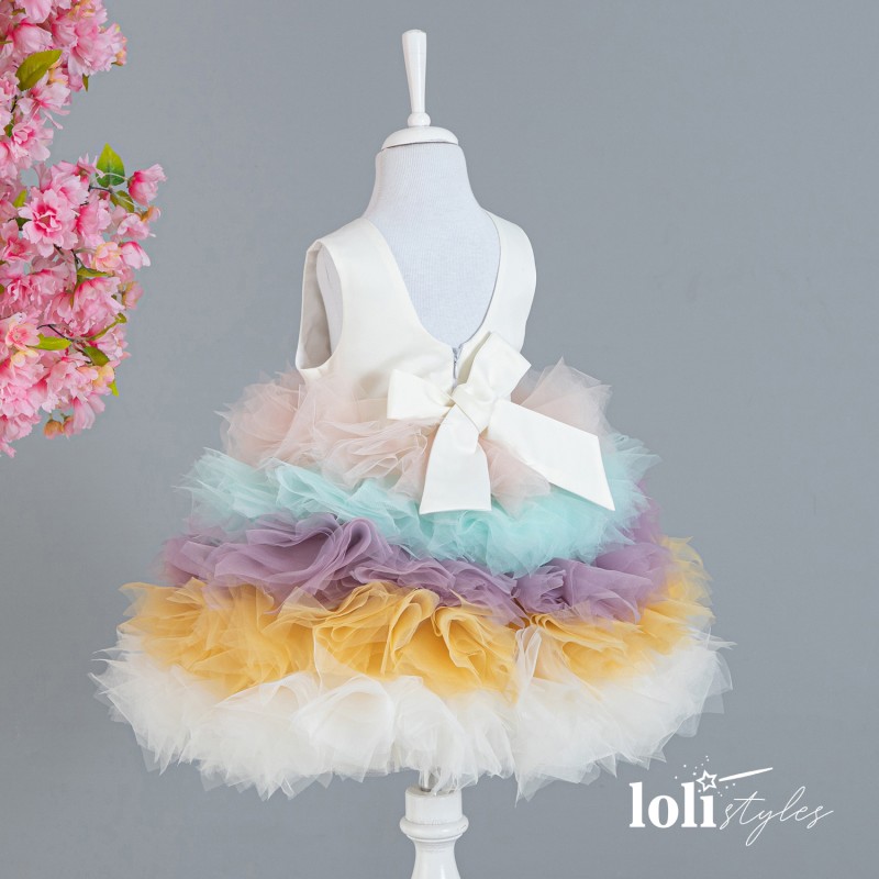 Loli Rainbow Girls Evening Dress Colorful
