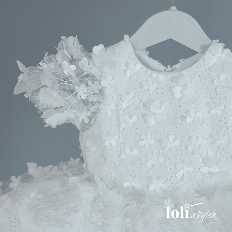 Loli Fiona White Layered Girls' Evening Dress
