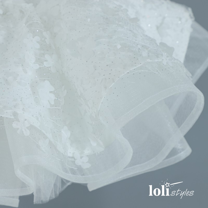 Loli Fiona White Layered Girls' Evening Dress