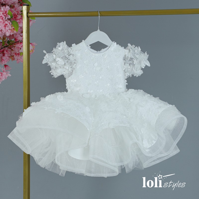 Loli Fiona White Layered Girls' Evening Dress