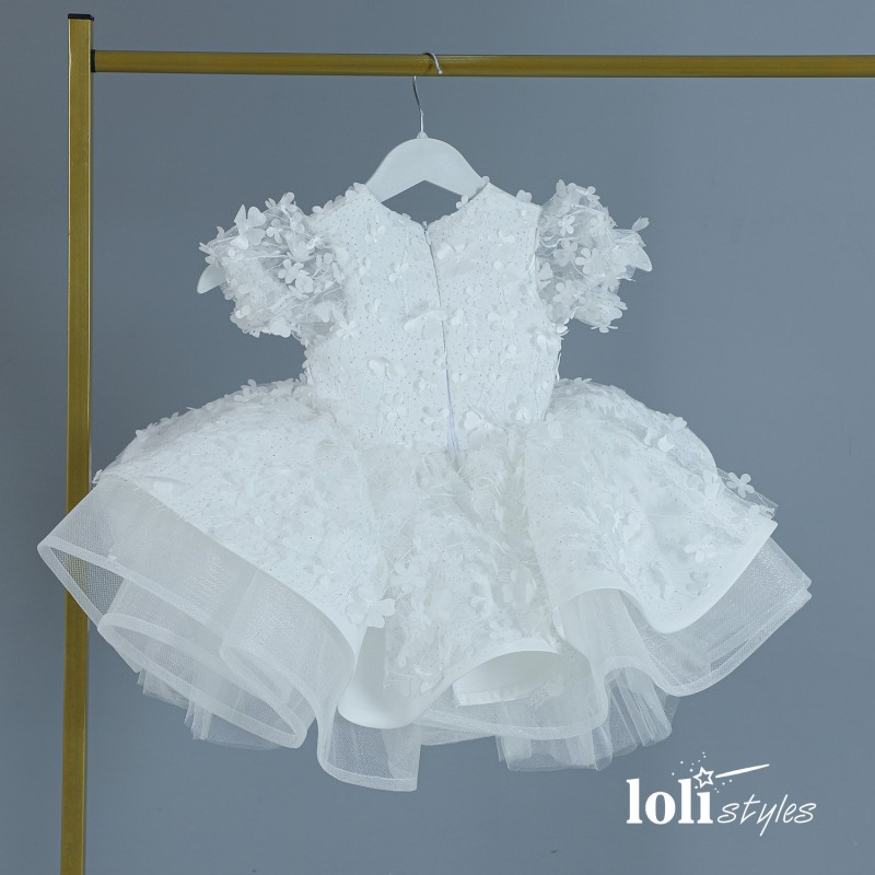 Loli Fiona White Layered Girls' Evening Dress